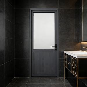 Porte à charnières en aluminium imperméable sur mesure |   Conception demi-vernisée et demi-cloisonnée pour salle de bain, cuisine et usage résidentiel - Product Image 4