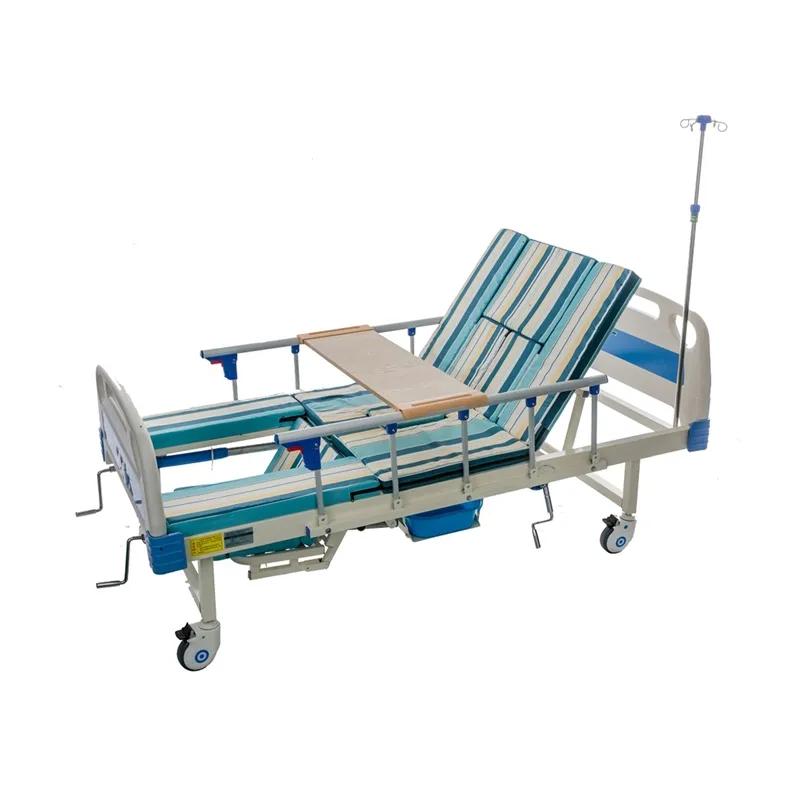 मेडिकल हॉस्पिटल वार्ड उपकरण मैनुअल मल्टी फंक्शनल हॉस्पिटल नर्सिंग बेड गद्दे के साथ