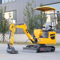 Envío Gratis: Mini Excavadora de 1 Tonelada, Nueva Excavadora de Orugas, Micro Excavadoras con Motor Kubota para Uso Doméstico