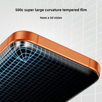 Protection d'écran en verre trempé incurvé sans bordure 500C pour iPhone 17 Pro, 17 Pro Max, 17 Air