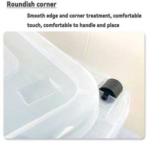 <span class=keywords><strong>Caja</strong></span> de Almacenamiento de Plástico Transparente Extra Grande, Directo de Fábrica, Moderna y Reforzada para Organizar Ropa, Edredones y Juguetes - Product Image 4