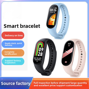 Bracelet de fitness M7 intelligent en gros, surveillance de la fréquence cardiaque, de la pression artérielle, du sommeil, rappel d'informations, podomètre M9, aluminium - Product Image 2