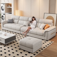 Canapé sectionnel en tissu chenille, amovible et lavable, moderne, éco-responsable, trois places, mobilier en bois, luxe léger pour appartement, hôtel, salon