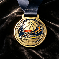 Ruban en satin imprimé sur mesure, médailles en métal, pièces de monnaie sportives pour enfants, fabricants de médailles de basketball