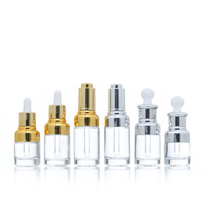 Emballage <span class=keywords><strong>cosmétique</strong></span> 20ml 30ml flacons compte-gouttes d'huile essentielle <span class=keywords><strong>en</strong></span> verre à capuchon doré pour sérum de soin de la peau - Product Image 1