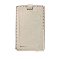 Porte-étiquette à bagages en cuir PU marron solide, étiquette à bagages portable, nom du bagage, sac rectangulaire, couverture en papier pour signature, sac à main, portefeuille, pochette