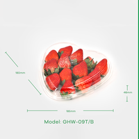Groothandel Wegwerp Gouden Plastic Fruitdoos Hartvormige Huisdierencontainer Voor Aardbeien Dessert Chocoladetaart Voedselopslag