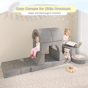 Ensemble de canapés de jeu souples pour enfants, 8 pièces, équipement d'entraînement à l'intégration sensorielle, tissu en mousse haute élasticité pour enfants - Product Image 1