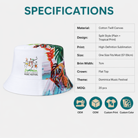 Chapeau Bob Personnalisé en Toile Imprimé Tropical Coton Été Décontracté Unisexe Voyage Extérieur Vente en Gros OEM
