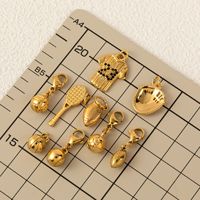 À la mode DIY Personnalisé Multi En Acier Inoxydable PVD Or Football Charme Vintage Golf Tennis Raquette Balle Loisirs Charme Pendentif