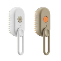 Brosse de toilettage pour chat 3 en 1 Peigne de massage en silicone Brosse à vapeur à poignée pliable Brosse à vapeur rechargeable pour chats chiens