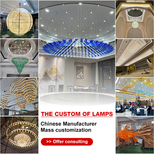 Lustre LED professionnel sur mesure en tissu et métal, design artistique, pour mariage, <span class=keywords><strong>taverne</strong></span>, hôtel, restaurant - Product Image 5