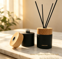Diffuseur d'aromathérapie en verre rond, flacon vide pour huiles essentielles et parfums d'intérieur, sans flamme, pour senteurs florales