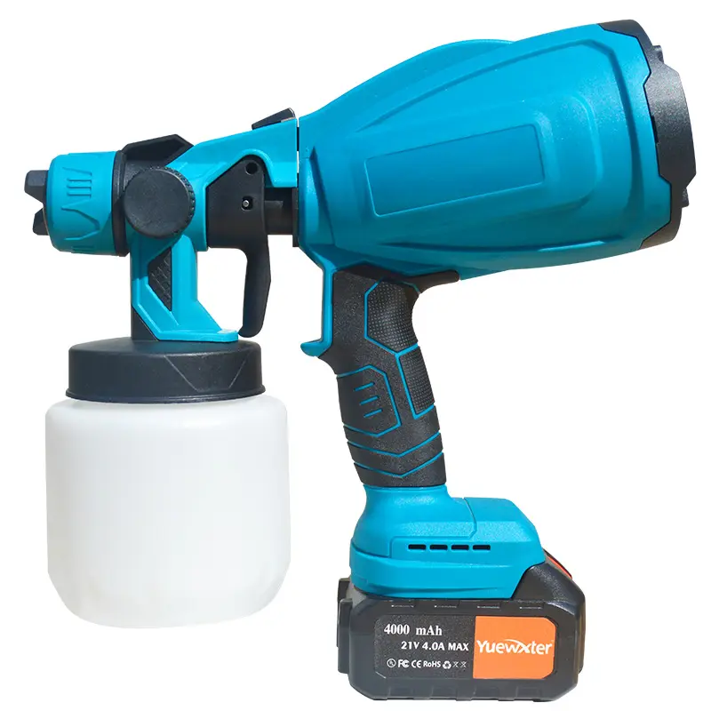 Herramientas portátiles con batería de litio, pistola pulverizadora eléctrica inalámbrica de alta presión de 21V, pulverizador de pintura de 800mL, pulverizador sin aire