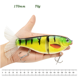 Trazo en forma de S Plástico 170mm 70g Agua de fondo medio 2 secciones Hundimiento lento Ojos 3D Señuelo bónico Cebo de natación de pesca dura - Product Image 2