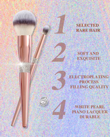 Lot de 10 pinceaux de maquillage professionnel avec logo personnalisé Vente en gros de pinceaux synthétiques Ensemble de pinceaux roses Maquillage