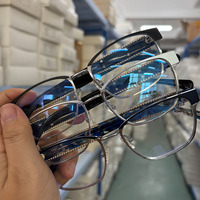 Déstockage : Montures de lunettes rondes en métal massif, tendance, avec verres en polycarbonate pour la protection des yeux, unisexe, prêtes à être expédiées