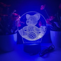 Lampe de nuit en acrylique 3D personnalisée, Père Noël, lampe de table LED USB, décoration de Noël, lampe d'ambiance créative, lampe de chevet, cadeau