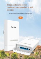 Estación de Punto de Acceso WiFi para Monitoreo CCTV en Exteriores Tenda OS3 Networks, Puente Punto a Punto 5G de 867 Mbps, CPE de 5 km