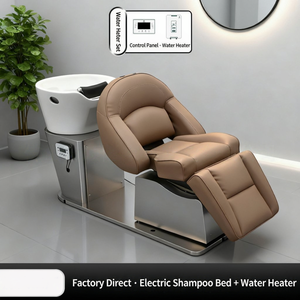 Lit de lavage électrique professionnel de luxe réglable avec bassin en céramique rotatif pour salon de beauté – Vente chaude directe usine - Product Image 4