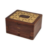 Boîte à dattes en bois multi-tiroirs avec couvercle gravé au laser, doublure en PU, logo personnalisé, emballage de luxe pour le stockage de friandises du Ramadan et de l'Aïd