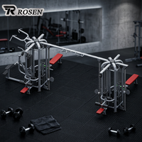 Multi Jungle 8 stations avec machine d'assistance pour dips et tractions ROSEN Fitness pour salle de sport commerciale, entraînement complet du corps