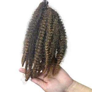 Échantillon gratuit de cheveux synthétiques Marley Kinky Bundle <span class=keywords><strong>Twist</strong></span> Braiding Hair, fibre synthétique haute température, cheveux pour crochet, tresses africaines, mèches - Product Image 6