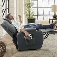 Fauteuil de massage chauffant à 8 points de vibration, avec porte-gobelets USB Type-C en acier inoxydable, canapé individuel pour personnes âgées
