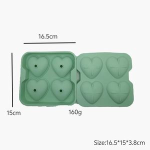 Moule à glaçons en silicone en forme de cœur pour whisky, congélation rapide, grande capacité, démoulage facile, qualité alimentaire certifiée LFGB, marque <span class=keywords><strong>Konbo</strong></span> - Product Image 3