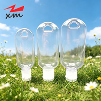 Gran Stock de Botellas de 50ml con Tapa Abatible para Desinfectante de Manos, Botellas Transparentes de 60ml para Gel de Manos, Botellas de PETG de 30ml con Llavero para Jabón de Manos