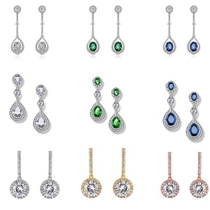 Boucles d'oreilles de mariée plaquées or de luxe RAKOL EP2040 pour femmes, bijoux 2022 - Product Image 2