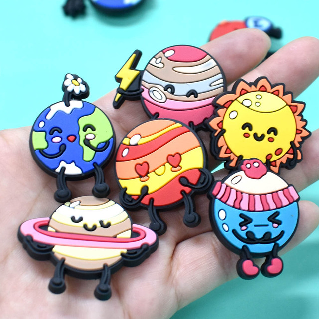 Factory Diy Children Gifts Cute Clog Charms Wholesale Pvc Planet Series Clog Shoe Charms for Wholesale Shoe Decorations