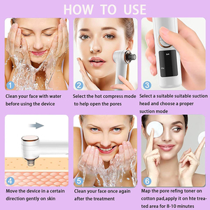 Removedor de espinillas, aspiradora eléctrica de limpieza Facial, aspiradora de poros, removedor de acné, limpiador Facial de espinillas, depurador de piel, aspiradora de cabeza negra - Product Image 6