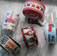 Ruban gros-grain personnalisé de Sublimation de transfert de chaleur 38mm 50mm 75mm bricolage nœuds de cheveux emballage cadeau ruban de noël de dessin animé