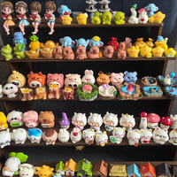Collection de figurines en résine Kawaii en vrac : Capybara miniature, Grenouille, Lune, Couple, Mouton, Maison, Champignon, Étang, Panda, Cochon, Éléphant