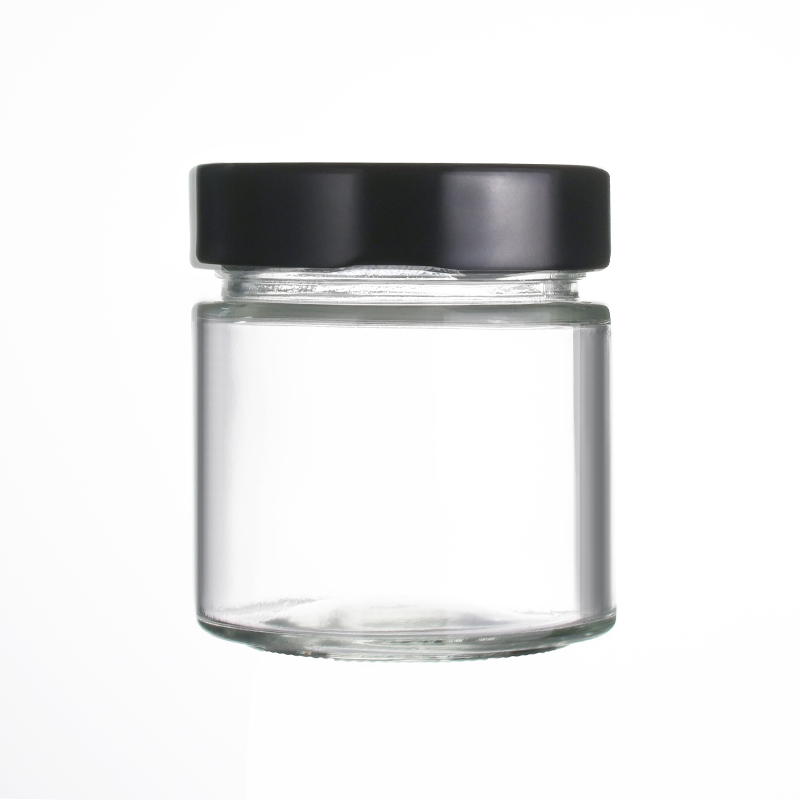 Eco Friendly Round Glass Food Storage Jar 50ml 100ml 150ml 250ml 300ml 500ml Glass Kitchen Canisters with Aluminum Screw Lid