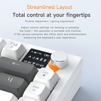 AJAZZ Keyboard Mekanik 75 Persen Layout 80 Tombol Tiga Mode Layar Digital Tombol Multimedia RGB Backlit Baterai 4000Mah