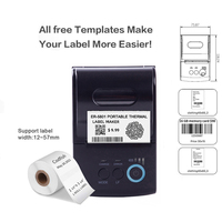 Mini-imprimante thermique d'étiquettes codes-barres multifonction Bluetooth pour points de vente, magasins de détail, papier noir et blanc 58 mm, sans fil