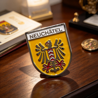 Broche personnalisée en alliage de zinc avec logo, pour chapeau ou vêtements, vente en gros