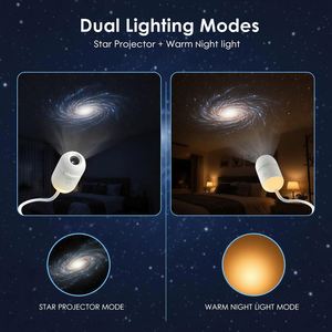 Galaxy Star Night <b>Light</b> Projector 2-in-1 Mini Portable LED 3 Replaceable Slides 360 Adjustable Brightness for Bedroom Home - Product Image 4