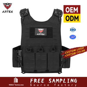 เสื้อกั๊กยุทธวิธีสีดำแบบ OEM ODM พร้อมแผ่น Molle ปรับได้สำหรับฝึกซ้อม รับทำโลโก้ตามสั่ง - Product Image 1