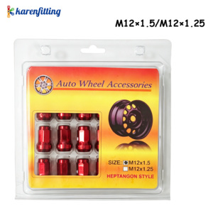 Écrous antivol en alliage haute précision à sept cornes M12x1.5, lot de 20+1 avec clé spéciale, zingués pour jantes tuning -001 - Product Image 5