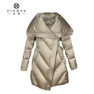 Nouveau design de mode veste en duvet pour femmes col à revers design veste en duvet de neige pour femmes de haute qualité avec ceinture - Product Image 2