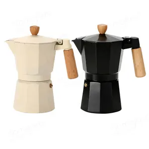 3/6 bardak alüminyum beyaz taşınabilir mini soba üst espresso mocha moka pot kahve makinesi