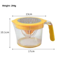 Presse-agrumes manuel multifonctionnel 4 en 1 pour agrumes, oranges, citrons, citrons verts, poignée confortable, râpe, œufs, plastique PP durable