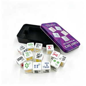 Set di Dadi Tarocchi Personalizzati da 78 Carte, Dadi Divinatori Mistici Portatili con Angoli Squadrati per Meditazione, con Scatola in Latta e Strumento Guida a Cubo - Product Image 3