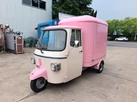 Remolque de Comida Móvil Vintage Eléctrico de 3 Ruedas con Motor para Eventos, Servicio de Bebidas y Sistema de Grifo para Cerveza