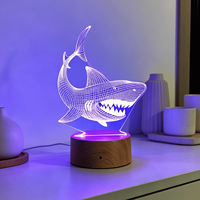 Lampe LED en grain de bois Lampe tactile Usb Acrylique Lampe d'ambiance décorative Lampe de sommeil pour chambre d'enfant
