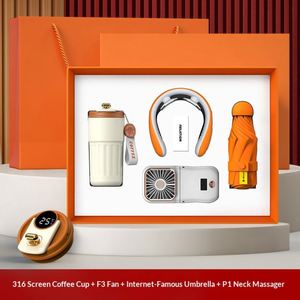 Ensemble cadeau d'entreprise avec logo personnalisé, tasse en acier inoxydable 316 + ventilateur portable, cadeau d'entreprise - Product Image 4