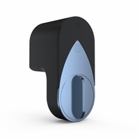 Serrure connectée Jixin Smart Home en ABS noir avec contrôle via l'application Tuya, Wi-Fi, carte mémoire, sécurité de niveau A, compatible avec les portes en verre